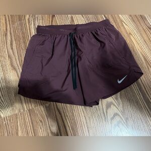 Nike Men's Dri-FIT Stride 5" Brief-Lined Running Shorts- Burgandy Size Medium